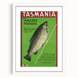 Vintage Tasmania Fishing Poster – Retro Angler’s Paradise Art