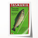 Vintage Tasmania Fishing Poster – Retro Angler’s Paradise Art