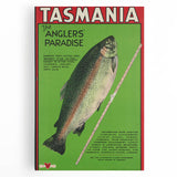 Vintage Tasmania Fishing Poster – Retro Angler’s Paradise Art