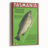 Vintage Tasmania Fishing Poster – Retro Angler’s Paradise Art