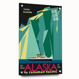 Vintage Alaska Travel Poster – Retro Taku Glacier Cruise Art