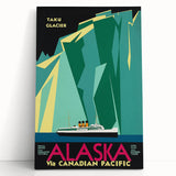 Vintage Alaska Travel Poster – Retro Taku Glacier Cruise Art