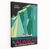 Vintage Alaska Travel Poster – Retro Taku Glacier Cruise Art