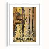 Vintage Venice Travel Poster – Retro Venise et Le Lido Art