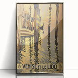 Vintage Venice Travel Poster – Retro Venise et Le Lido Art