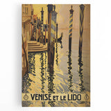 Vintage Venice Travel Poster – Retro Venise et Le Lido Art