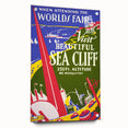 Vintage Sea Cliff Travel Poster – Retro World's Fair Art