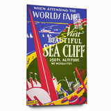 Vintage Sea Cliff Travel Poster – Retro World's Fair Art