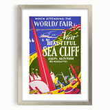 Vintage Sea Cliff Travel Poster – Retro World's Fair Art
