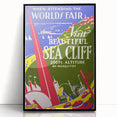 Vintage Sea Cliff Travel Poster – Retro World's Fair Art