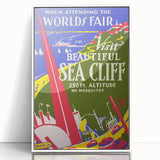 Vintage Sea Cliff Travel Poster – Retro World's Fair Art