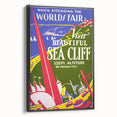 Vintage Sea Cliff Travel Poster – Retro World's Fair Art