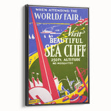 Vintage Sea Cliff Travel Poster – Retro World's Fair Art