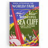 Vintage Sea Cliff Travel Poster – Retro World's Fair Art