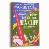 Vintage Sea Cliff Travel Poster – Retro World's Fair Art