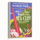 Vintage Sea Cliff Travel Poster – Retro World's Fair Art
