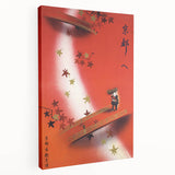 Vintage Kyoto Travel Poster – Retro Japanese Autumn Bridge Art