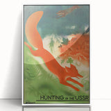 Vintage USSR Hunting Poster – Retro Wildlife Adventure Art