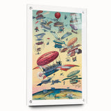 Vintage Airship Travel Poster – Retro Aerial Adventure Art