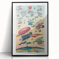 Vintage Airship Travel Poster – Retro Aerial Adventure Art