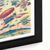 Vintage Airship Travel Poster – Retro Aerial Adventure Art