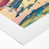 Vintage Airship Travel Poster – Retro Aerial Adventure Art