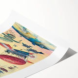 Vintage Airship Travel Poster – Retro Aerial Adventure Art