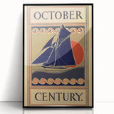 Vintage Sailing Travel Poster – Retro Nautical October Art
