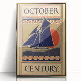 Vintage Sailing Travel Poster – Retro Nautical October Art