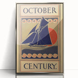 Vintage Sailing Travel Poster – Retro Nautical October Art