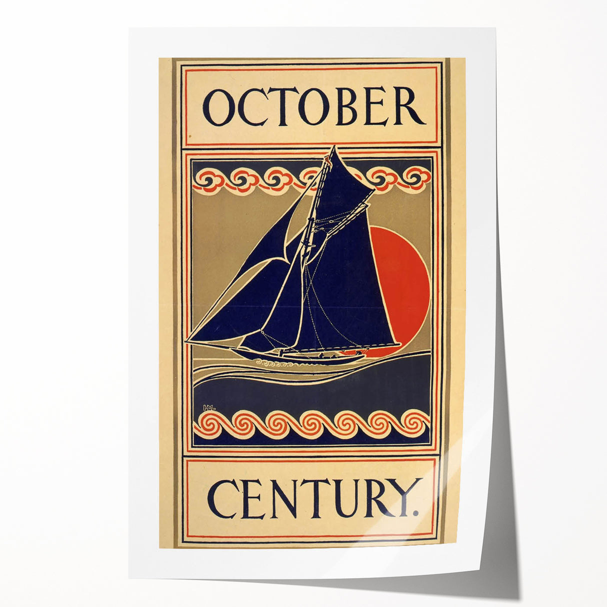 Vintage Sailing Travel Poster – Retro Nautical October Art