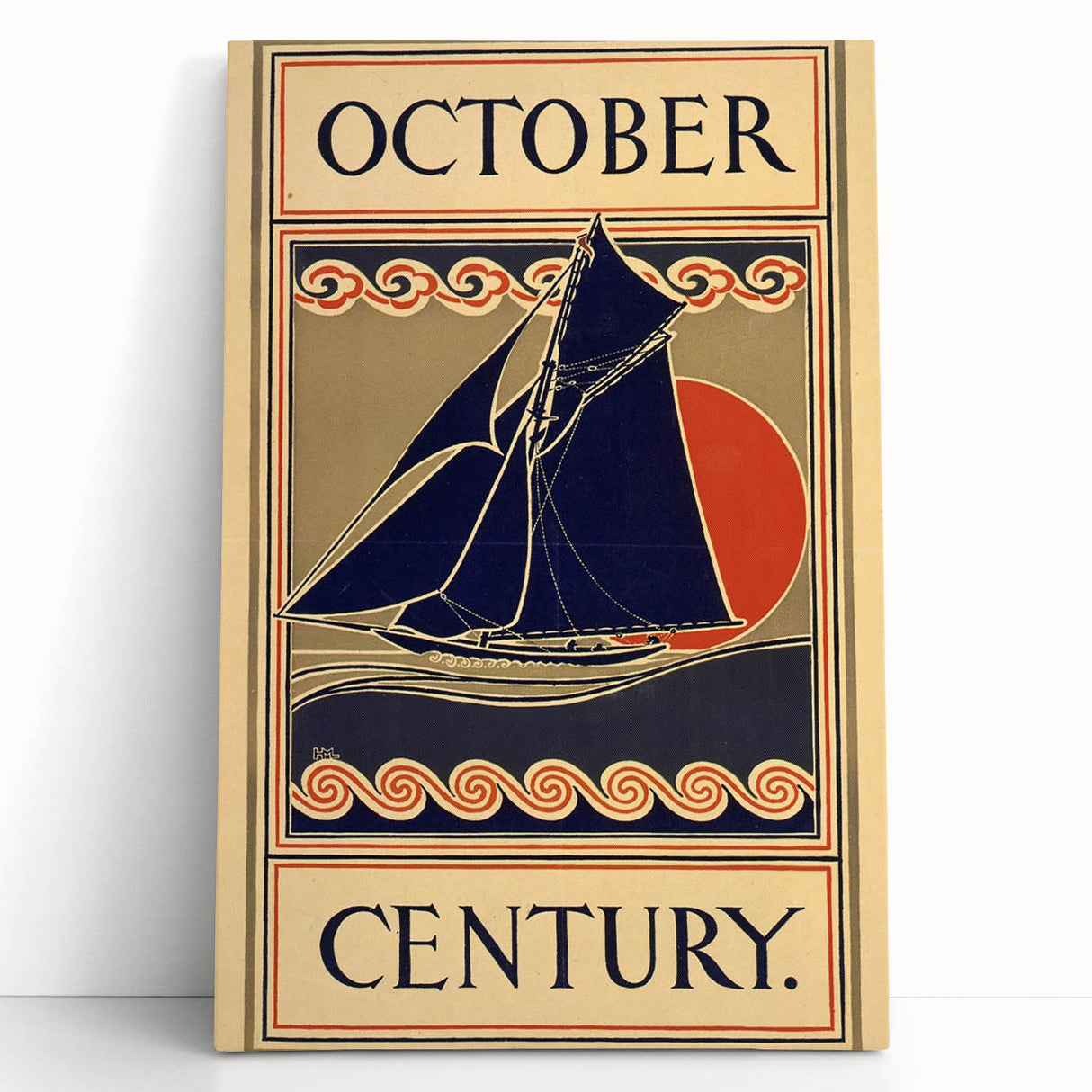 Vintage Sailing Travel Poster – Retro Nautical October Art
