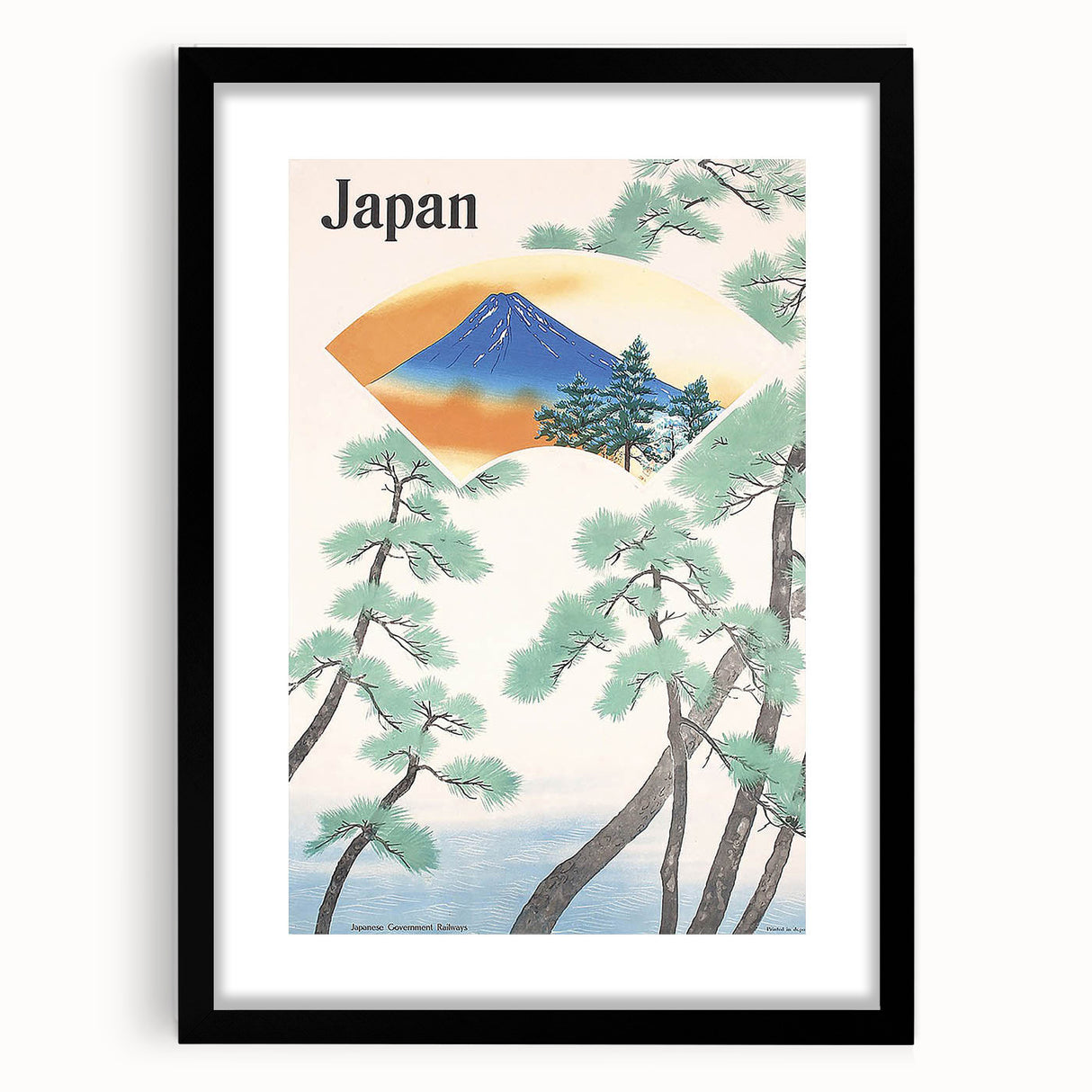 Vintage Japan Travel Poster – Retro Mount Fuji Railway Art