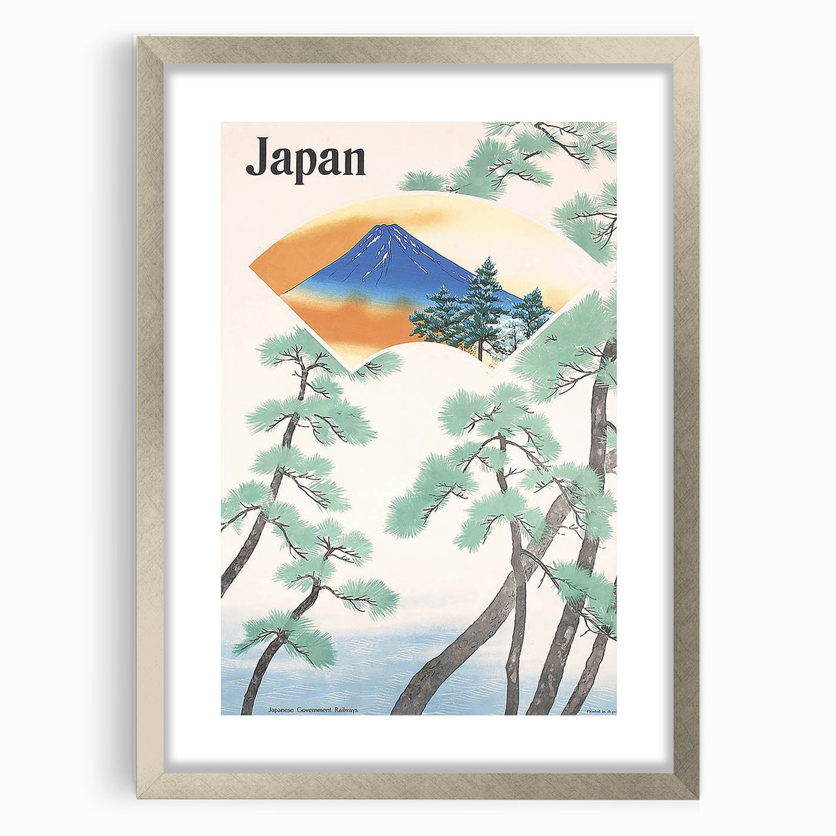 Vintage Japan Travel Poster – Retro Mount Fuji Railway Art