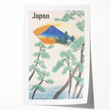 Vintage Japan Travel Poster – Retro Mount Fuji Railway Art