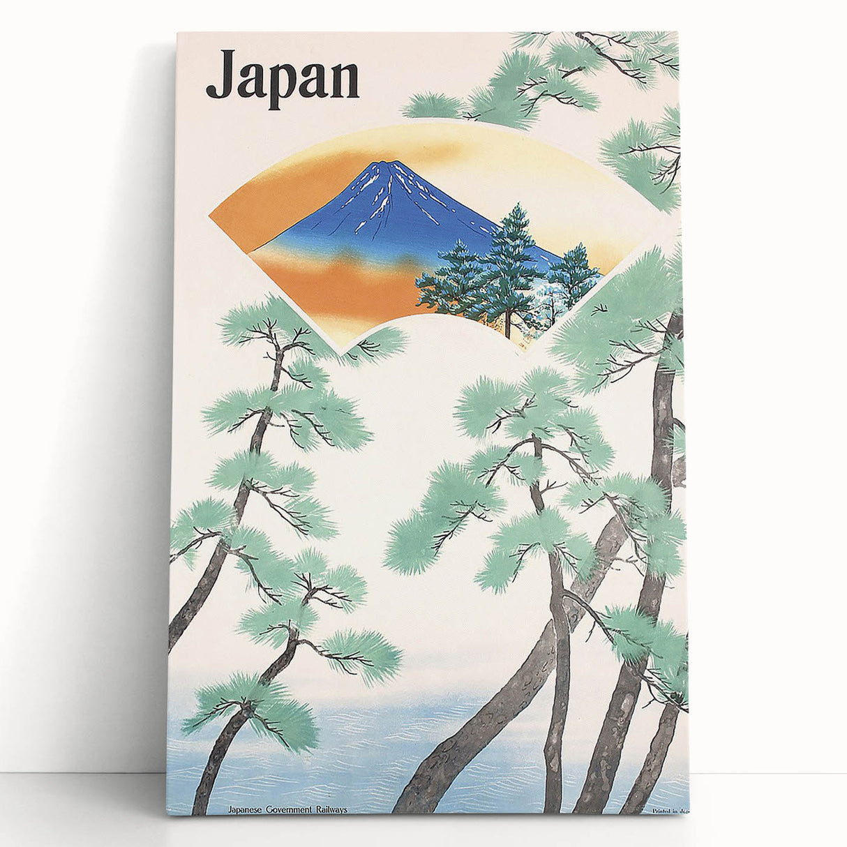 Vintage Japan Travel Poster – Retro Mount Fuji Railway Art