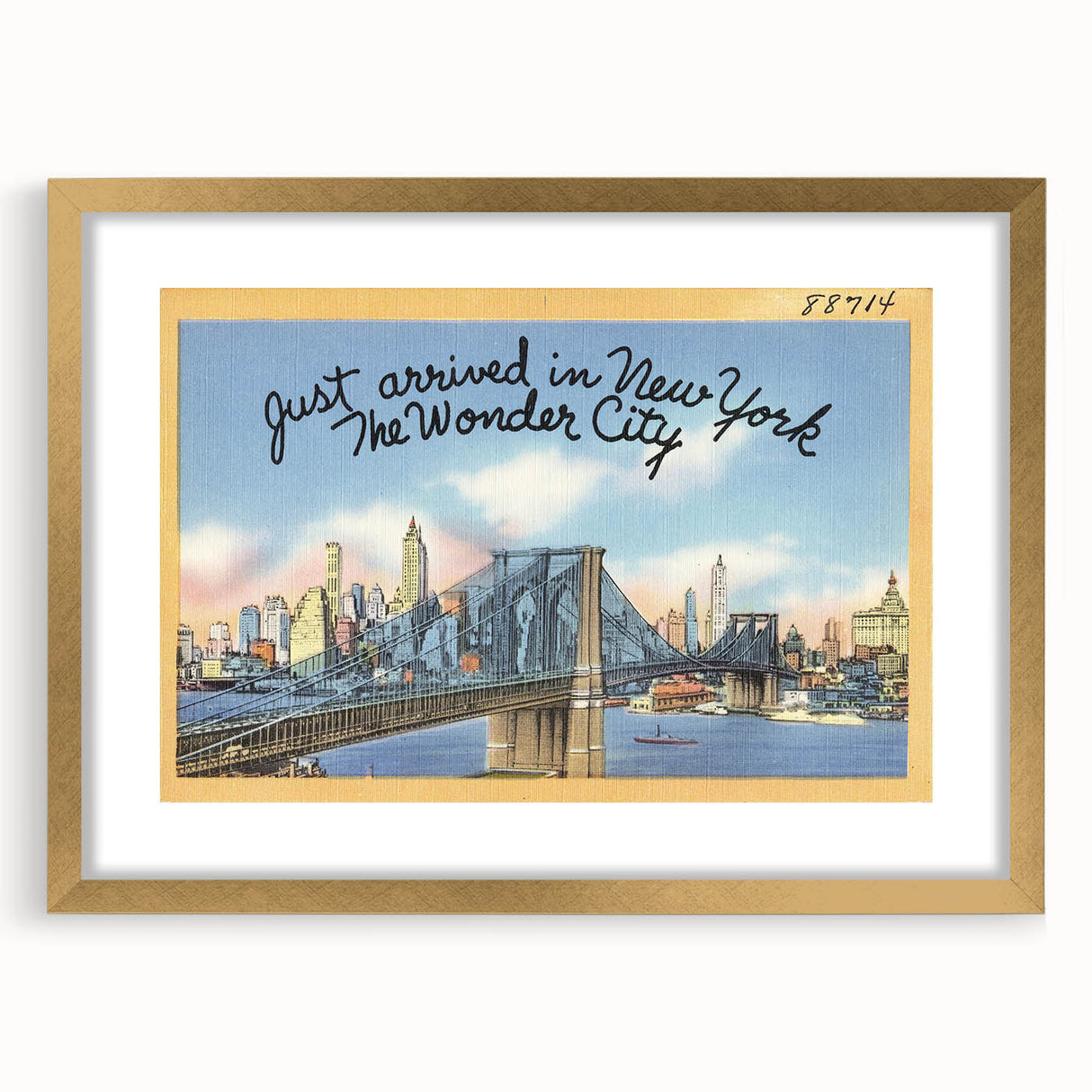 Brooklyn Bridge Vintage Poster – Retro New York City Art