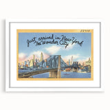 Brooklyn Bridge Vintage Poster – Retro New York City Art