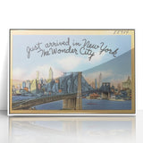 Brooklyn Bridge Vintage Poster – Retro New York City Art