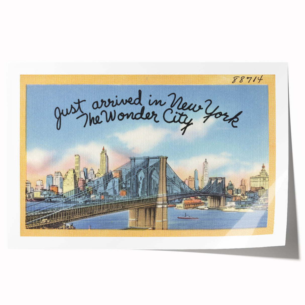 Brooklyn Bridge Vintage Poster – Retro New York City Art