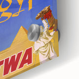 Vintage Egypt Travel Poster – Retro TWA Pyramids and Camel Art