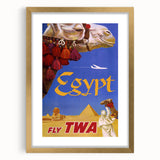 Vintage Egypt Travel Poster – Retro TWA Pyramids and Camel Art
