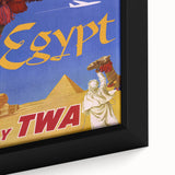 Vintage Egypt Travel Poster – Retro TWA Pyramids and Camel Art