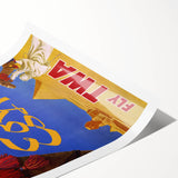 Vintage Egypt Travel Poster – Retro TWA Pyramids and Camel Art