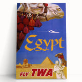 Vintage Egypt Travel Poster – Retro TWA Pyramids and Camel Art