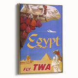 Vintage Egypt Travel Poster – Retro TWA Pyramids and Camel Art