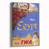 Vintage Egypt Travel Poster – Retro TWA Pyramids and Camel Art