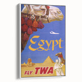 Vintage Egypt Travel Poster – Retro TWA Pyramids and Camel Art