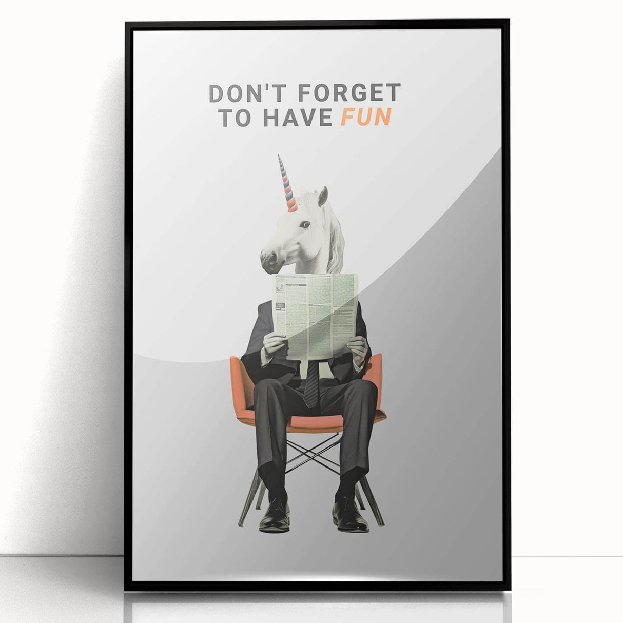 Quirky Unicorn Wall Art – Retro Fun Typography Poster