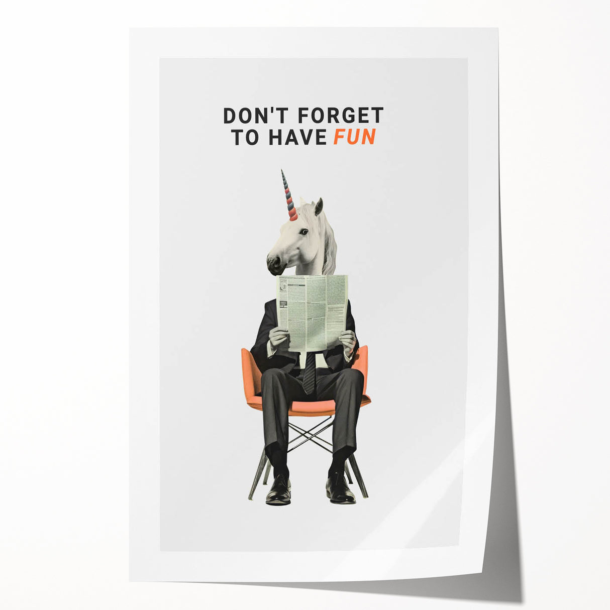 Quirky Unicorn Wall Art – Retro Fun Typography Poster